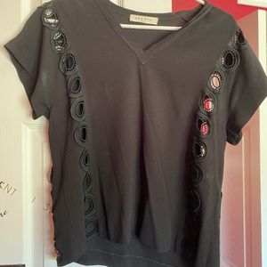 Sandro Paris V-Neck Top